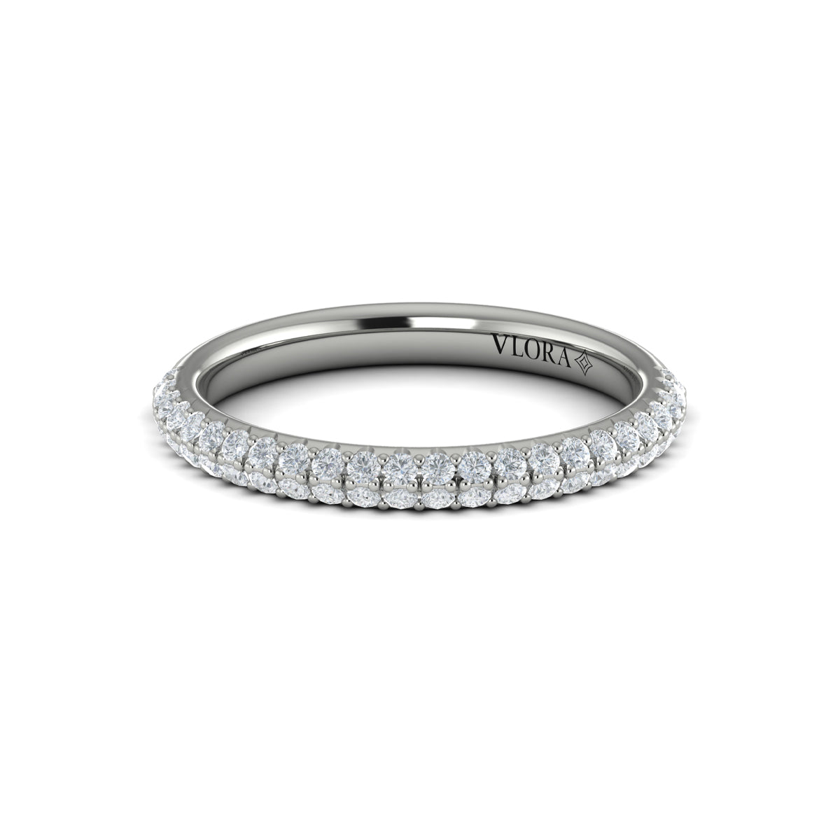 14K White Gold Diamond Womens Matching Wedding Band