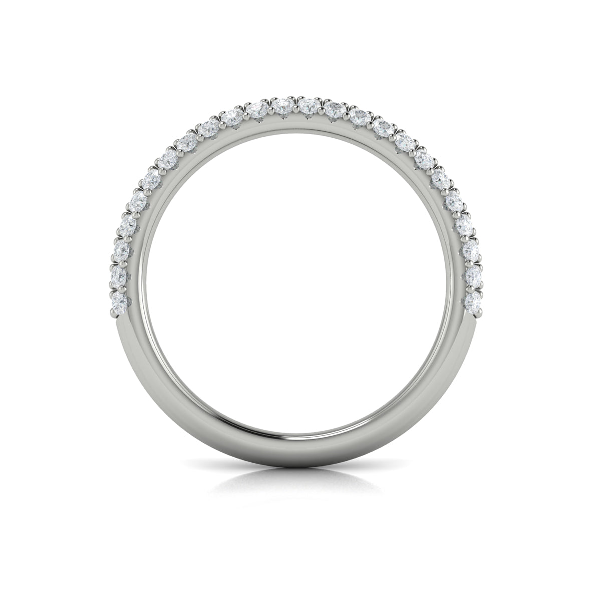 14K White Gold Diamond Womens Matching Wedding Band