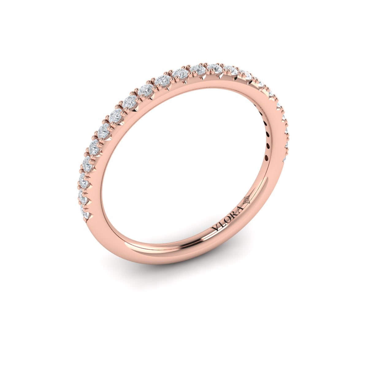 18kt Rose Gold Womens Matching Wedding Band