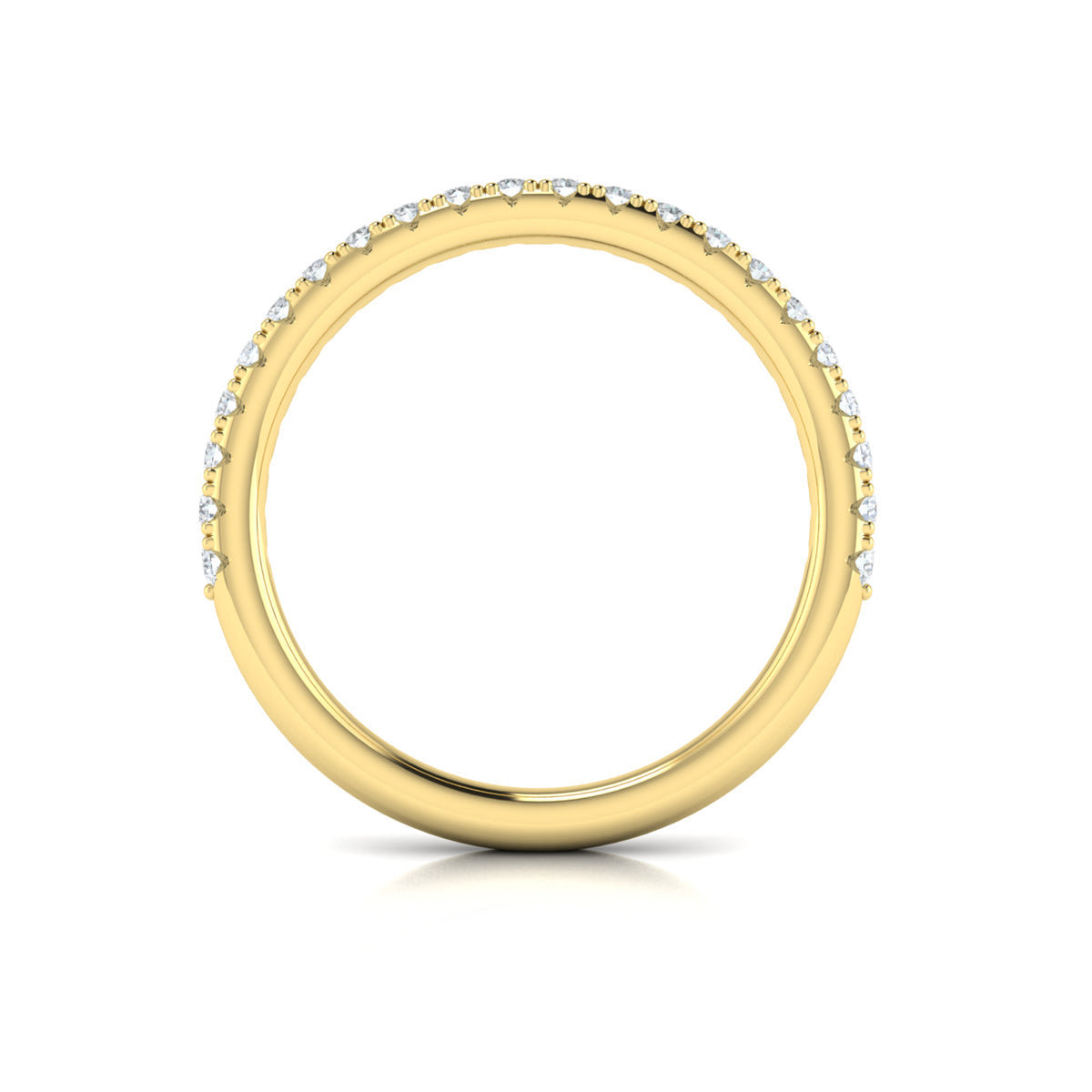 18kt Yellow Gold Diamond Womens Matching Wedding Band