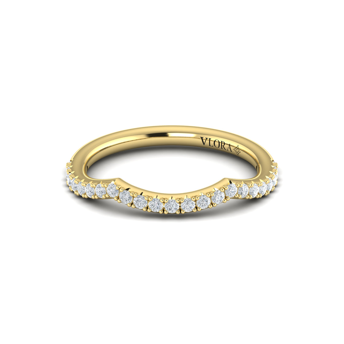 18kt Yellow Gold Diamond Womens Matching Wedding Band