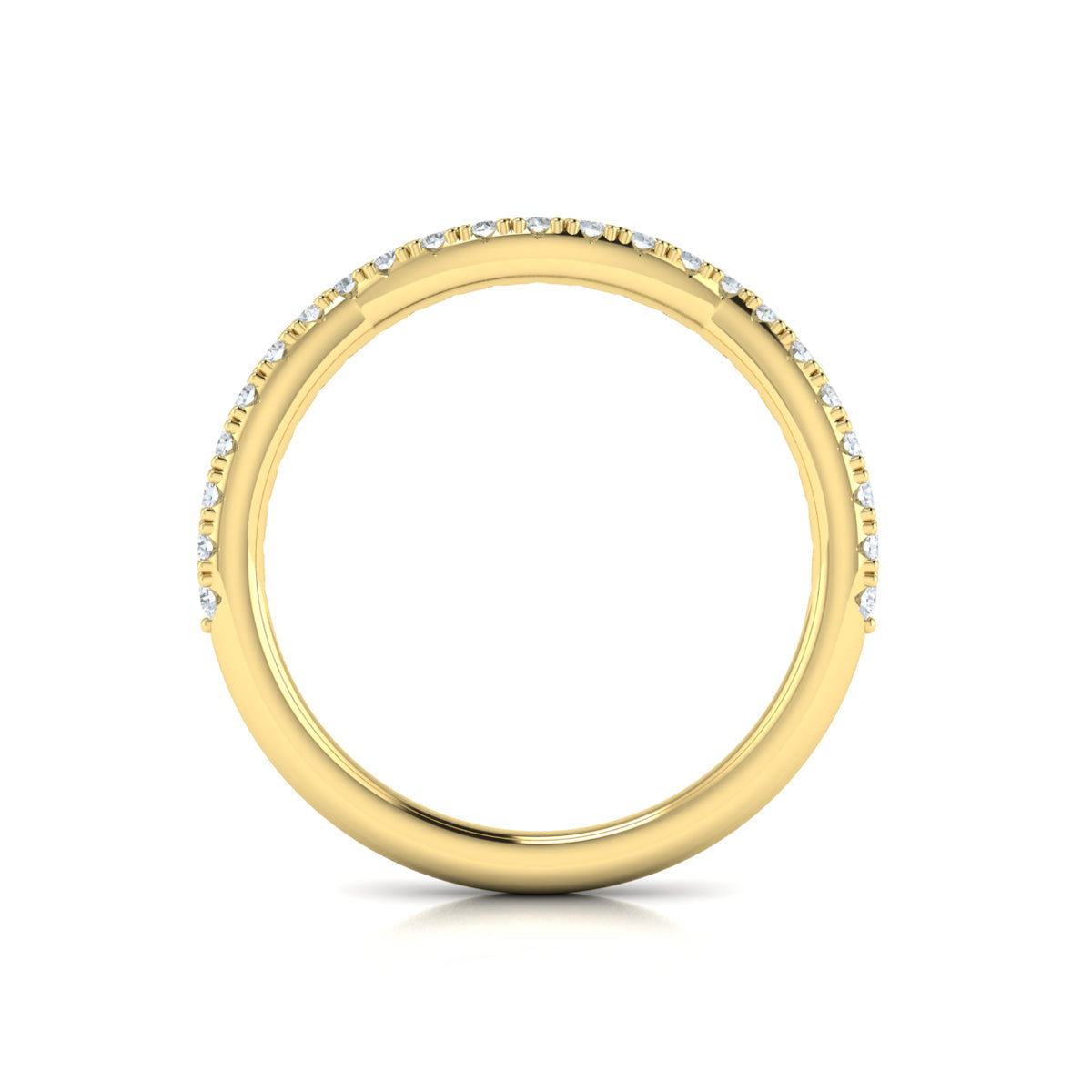 18kt Yellow Gold Diamond Womens Matching Wedding Band