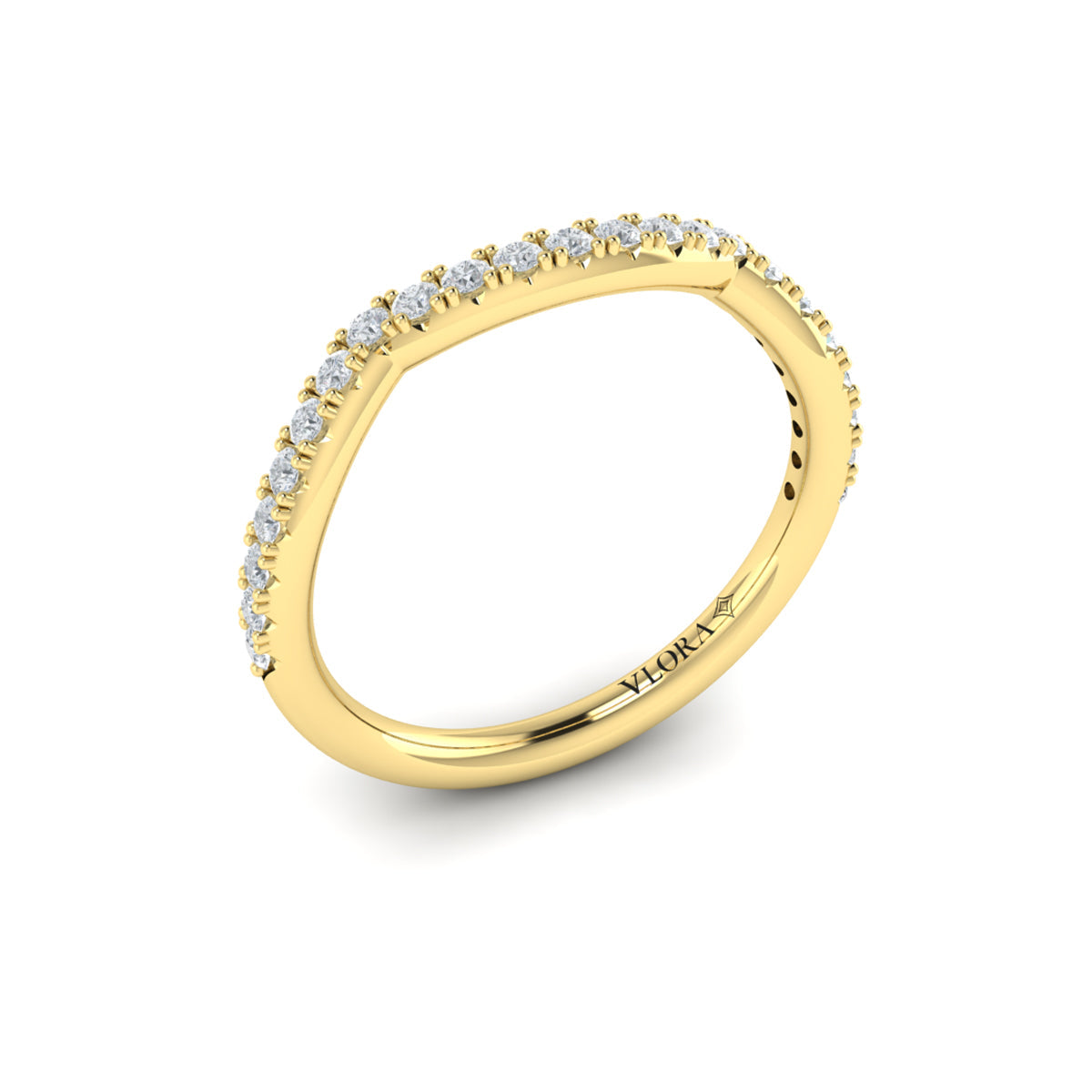 18kt Yellow Gold Diamond Womens Matching Wedding Band