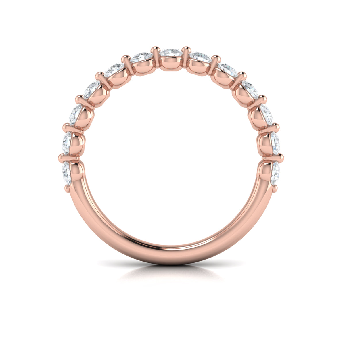 14kt Rose Gold Diamond Womens Matching Wedding Band