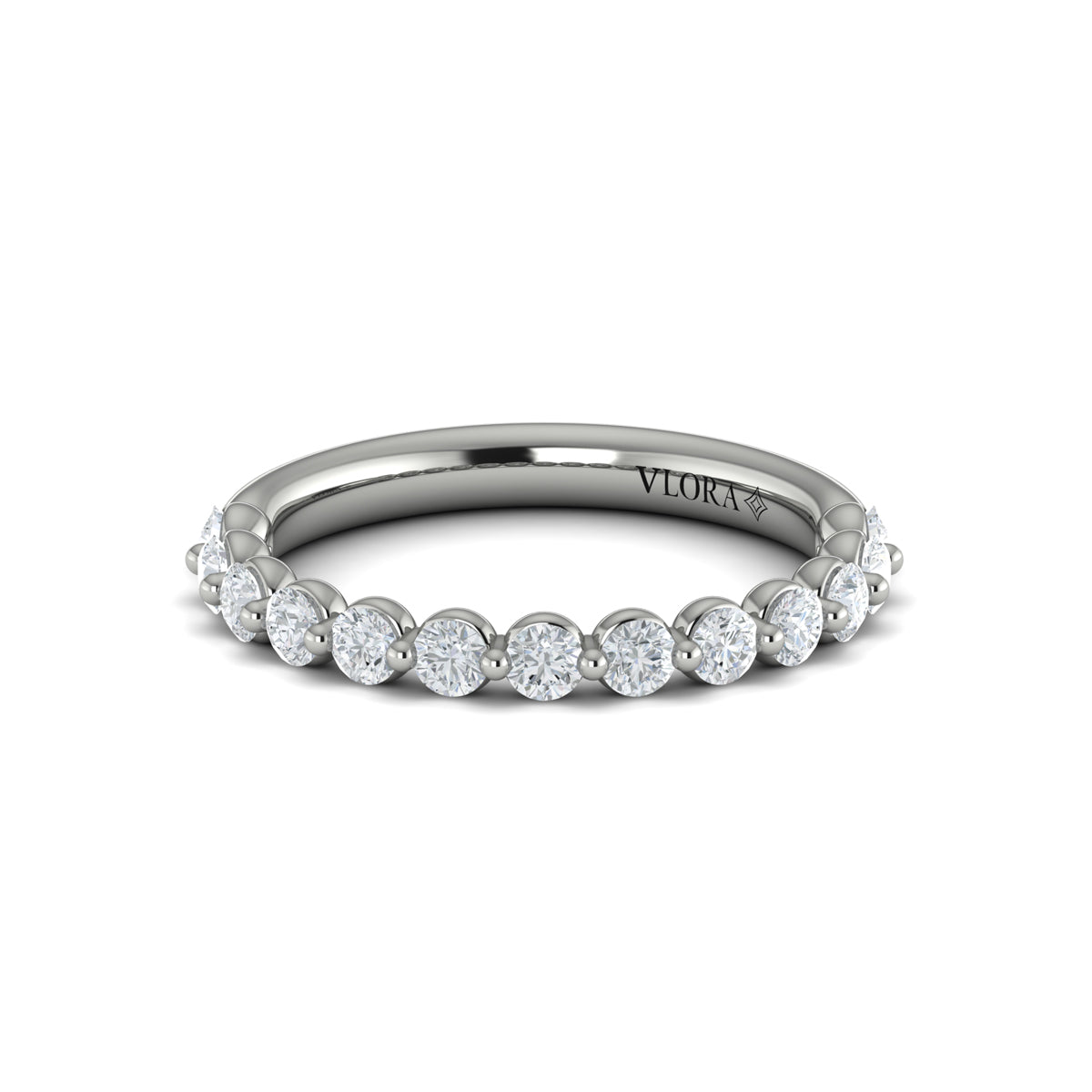 14K White Gold Diamond Womens Matching Wedding Band