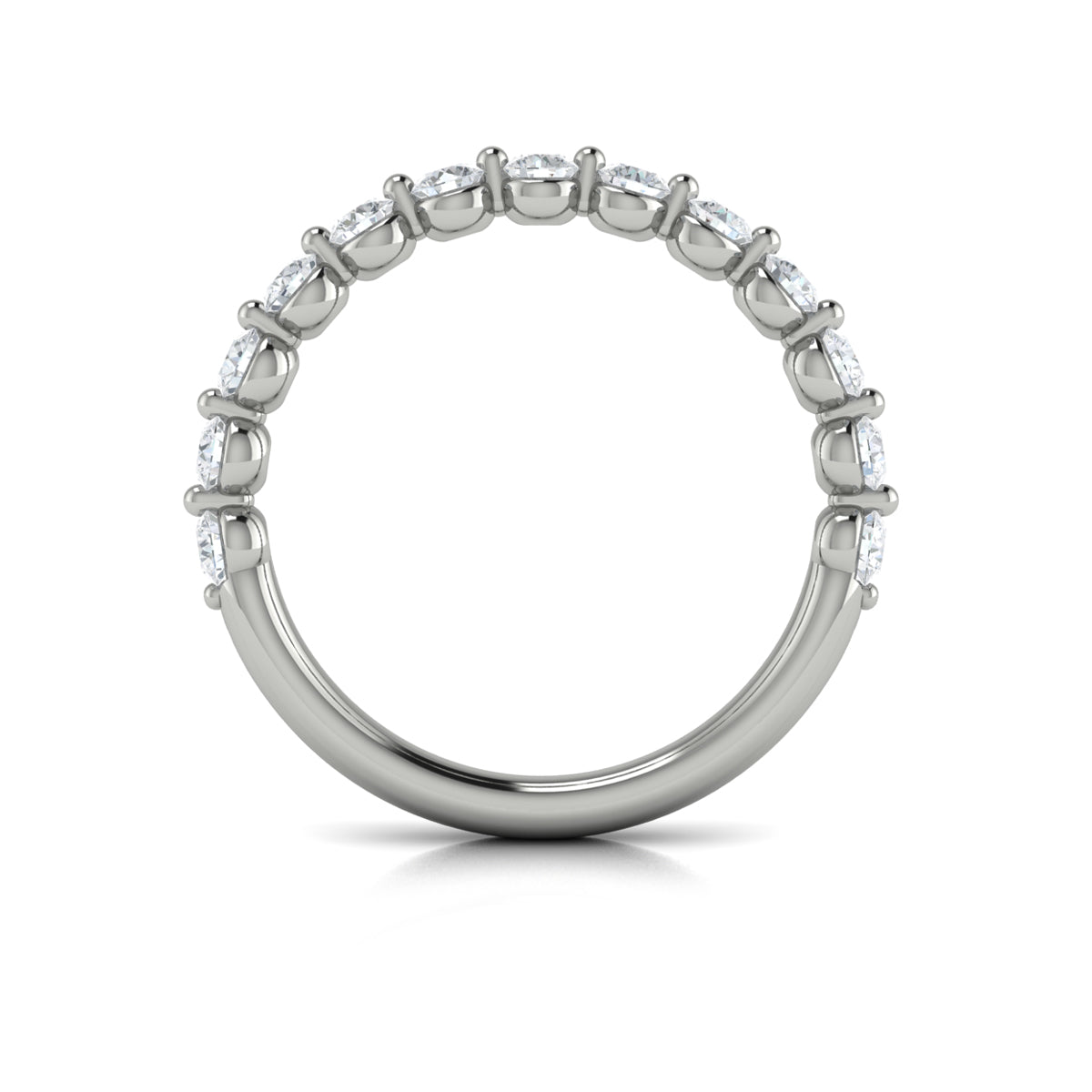 14K White Gold Diamond Womens Matching Wedding Band