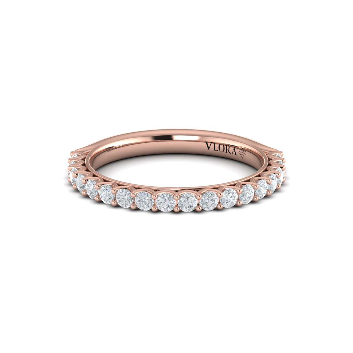 14kt Rose Gold Diamond Woven Matching Wedding Band