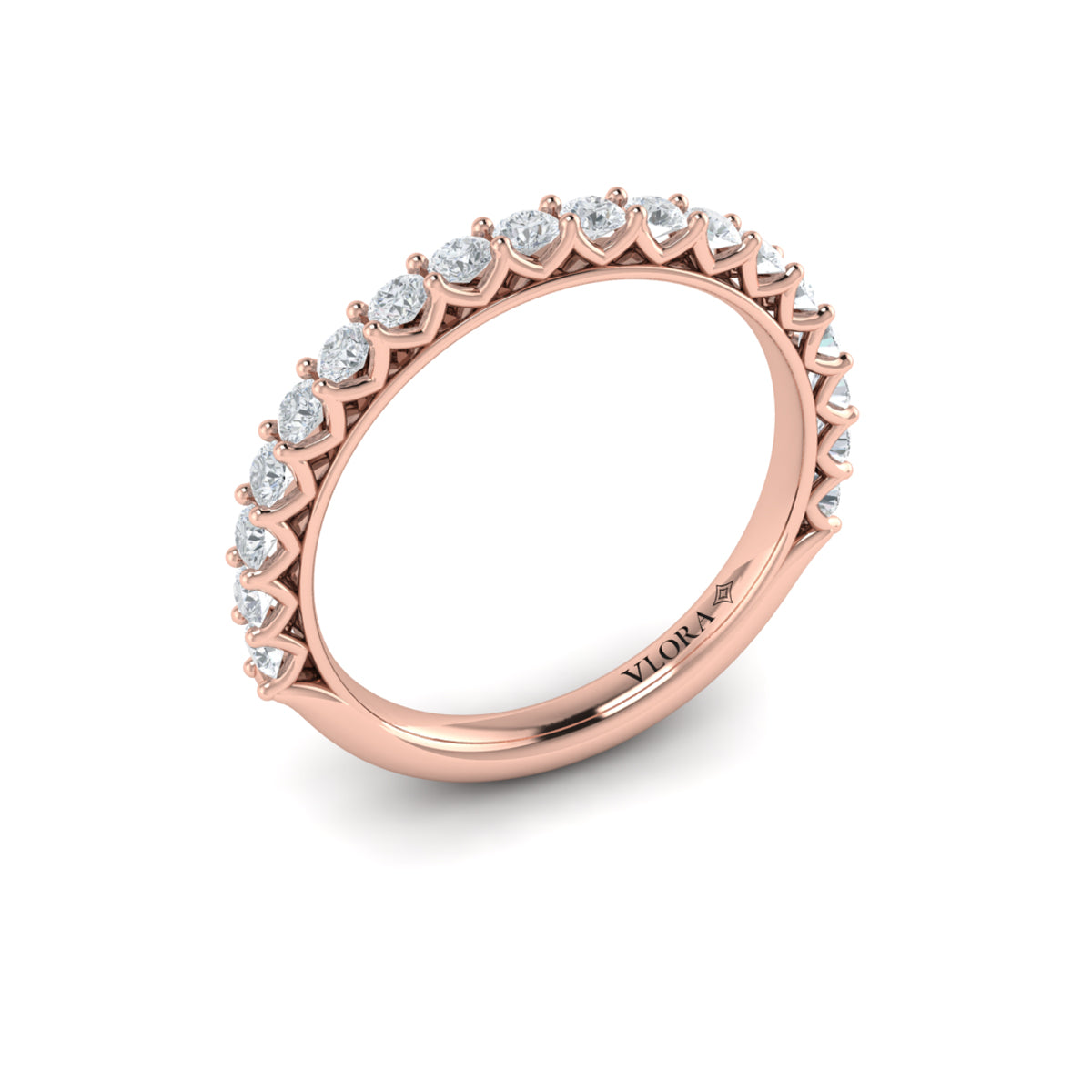 14kt Rose Gold Diamond Woven Matching Wedding Band