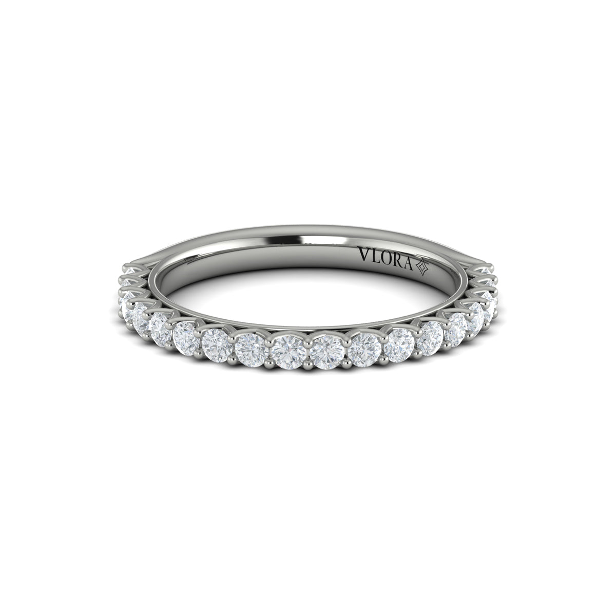 14K White Gold Woven Diamond Matching Wedding Band