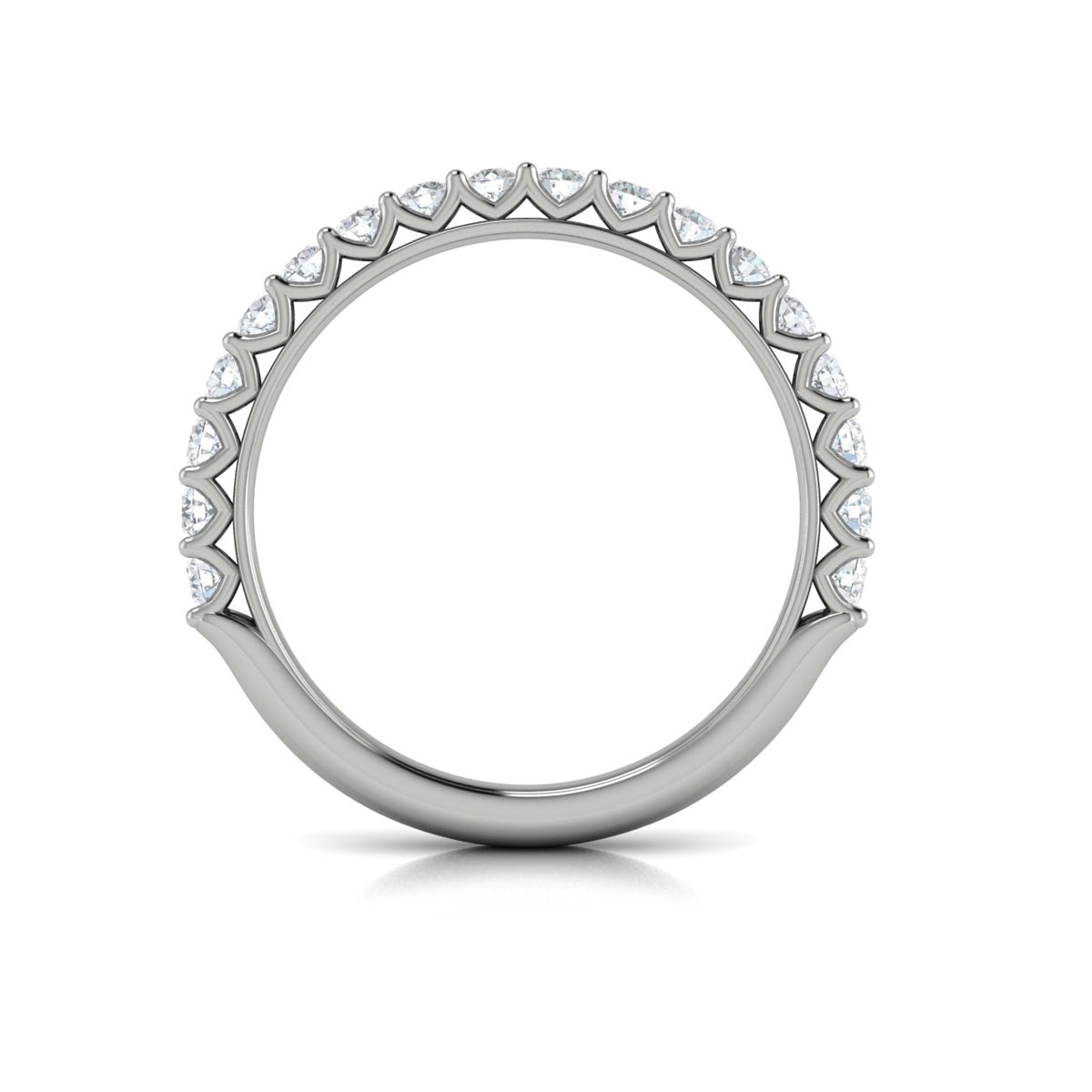 14K White Gold Woven Diamond Matching Wedding Band