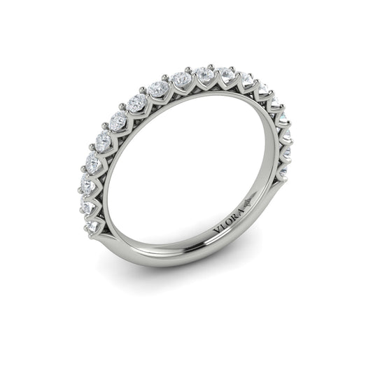 14K White Gold Woven Diamond Matching Wedding Band