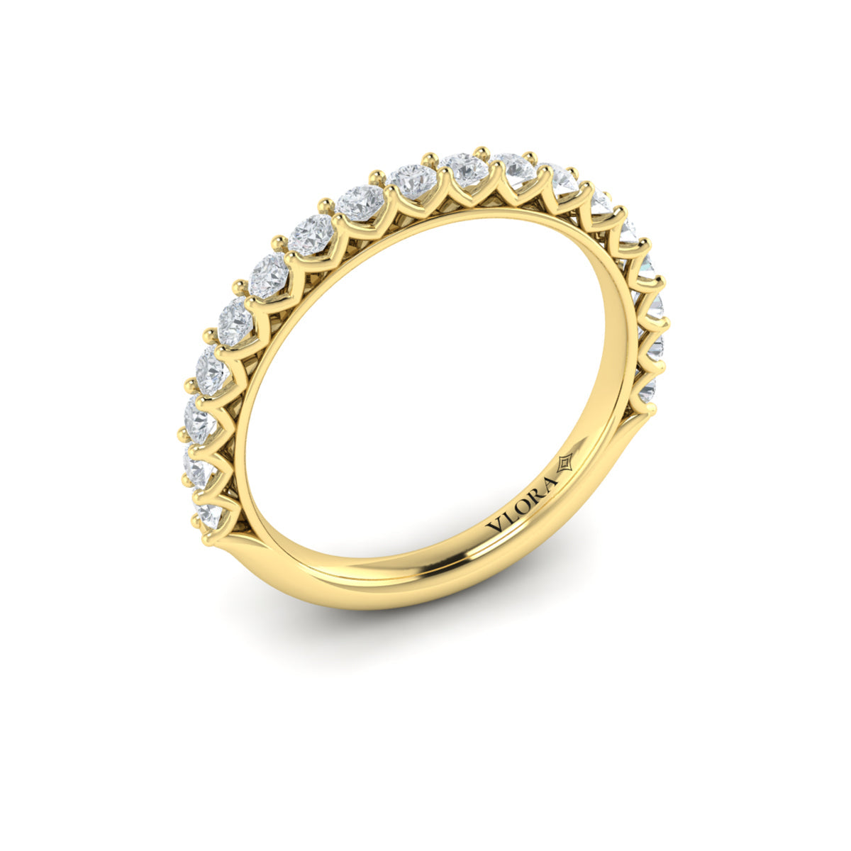 14kt Yellow Gold Diamond Womens Woven Matching Band