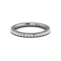 14K White Gold French Pave Diamond Womens Wedding Band