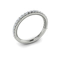 14K White Gold French Pave Diamond Womens Wedding Band