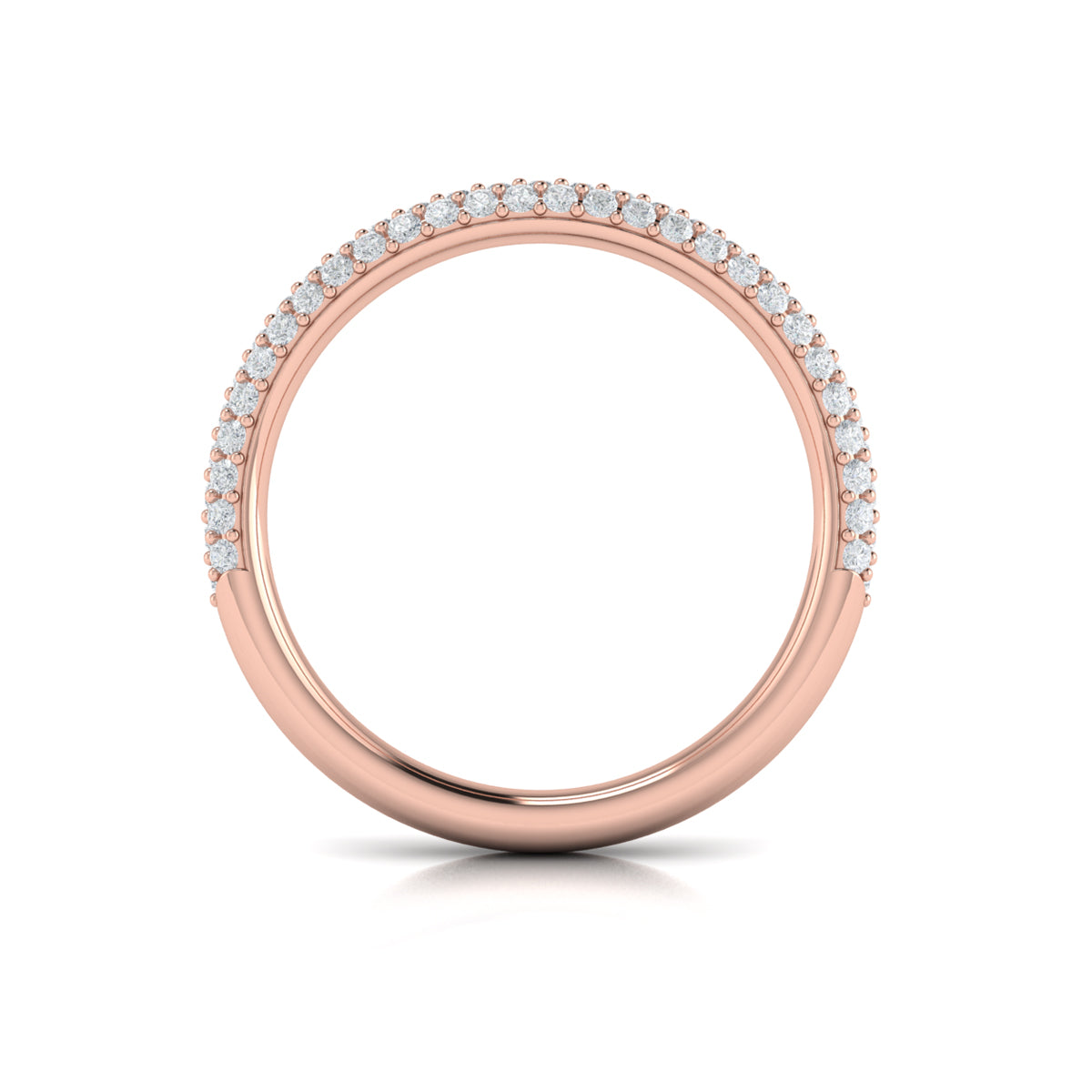14kt Rose Gold Diamond Womens Matching Wedding Band