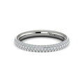 14K White Gold Micropave Diamond Womens Wedding Band