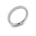 14K White Gold Micropave Diamond Womens Wedding Band