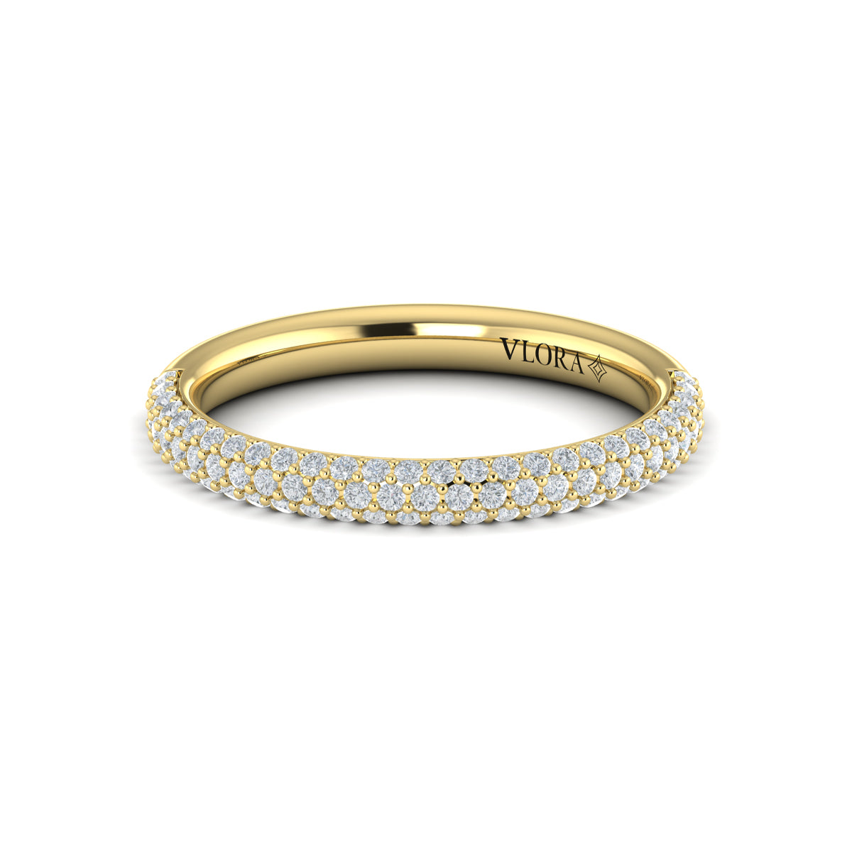 14kt Yellow Gold Diamond Womens Matching Wedding Band