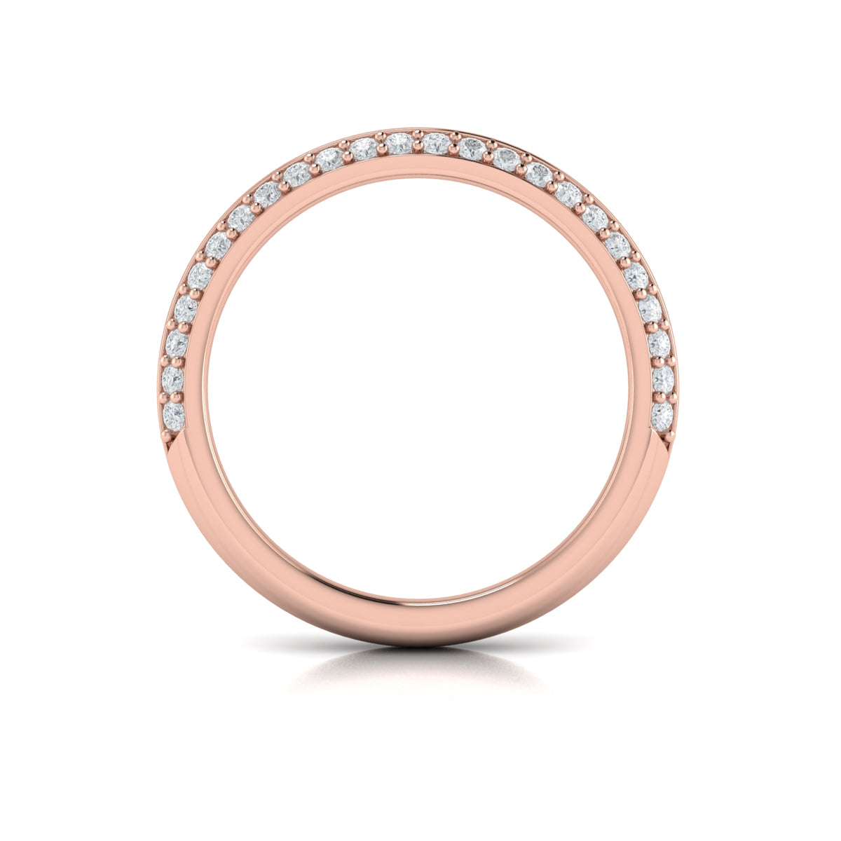 18kt Rose Gold Diamond Womens Matching Wedding Band