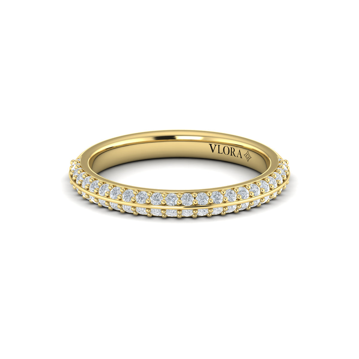 18kt Yellow Gold Womens Diamond Matching Wedding Band