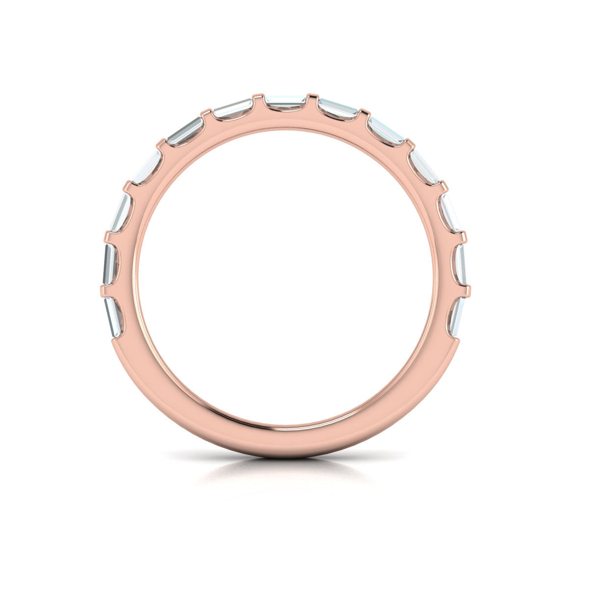 14kt Rose Gold Diamond Womens Matching Wedding Band