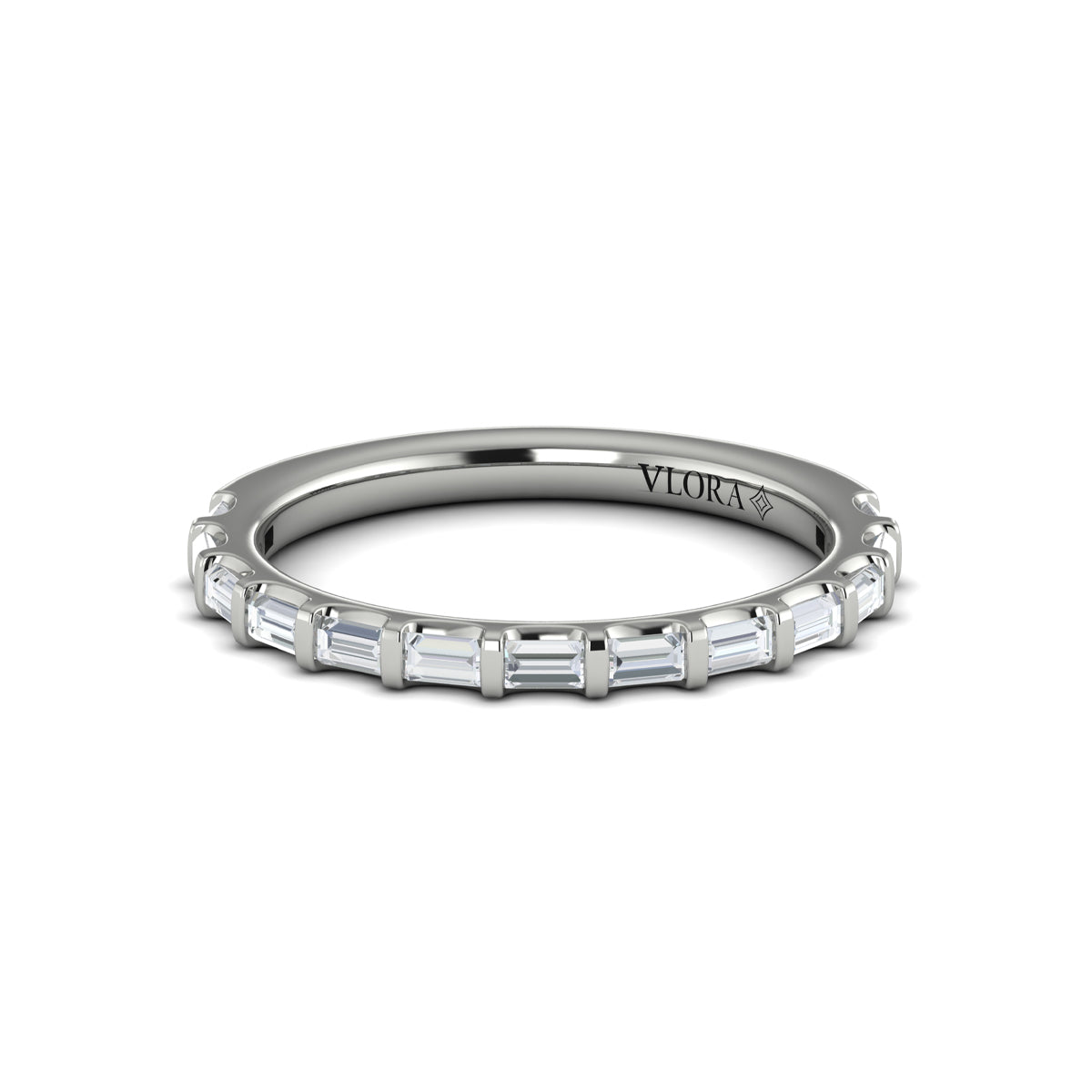 14K White Gold Diamond Womens Matching Wedding Band