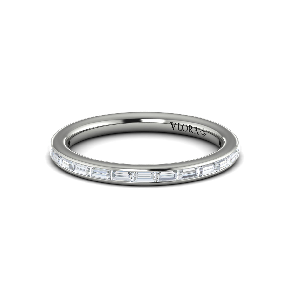 14K White Gold Diamond Womens Matching Wedding Band