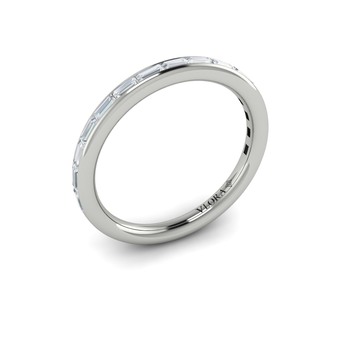 14K White Gold Diamond Womens Matching Wedding Band