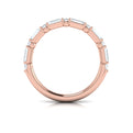 14kt Rose Gold Emerald Cut Diamond Matching Wedding Band
