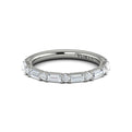 14K White Gold Emerald Cut Diamond Matching Wedding Band