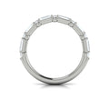 14K White Gold Emerald Cut Diamond Matching Wedding Band