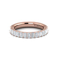 14kt Rose Gold Emerald Cut Diamond Womens Wedding Band