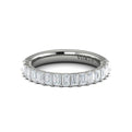 14K White Gold Emerald Cut Diamond Womens Wedding Band