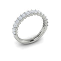 14K White Gold Emerald Cut Diamond Womens Wedding Band