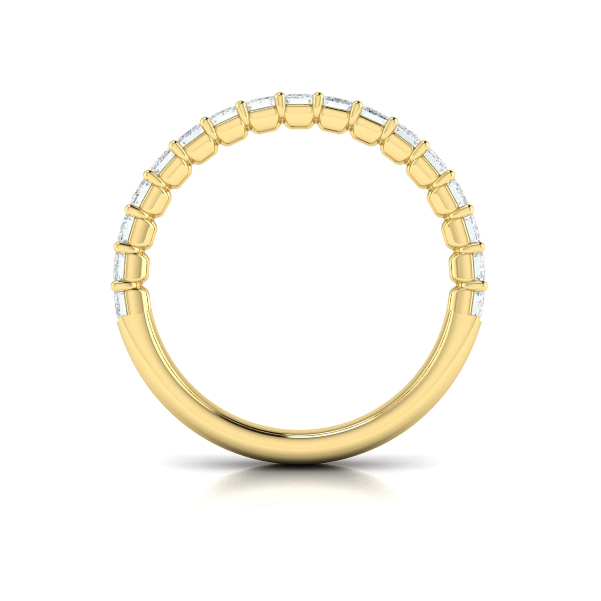 14kt Yellow Gold Emerald Cut Diamond Womens Wedding Band
