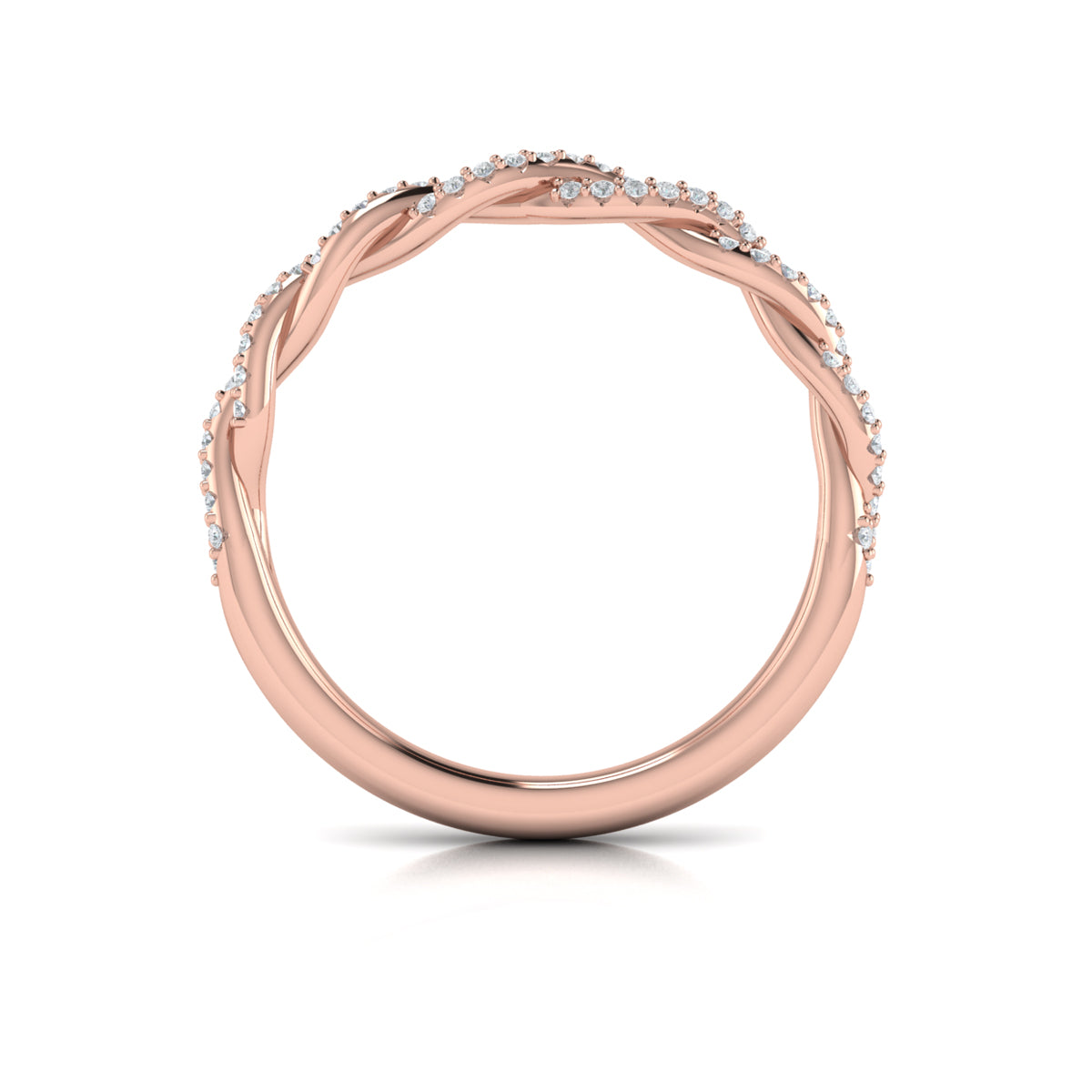 18kt Rose Gold Diamond Womens Matching Wedding Band