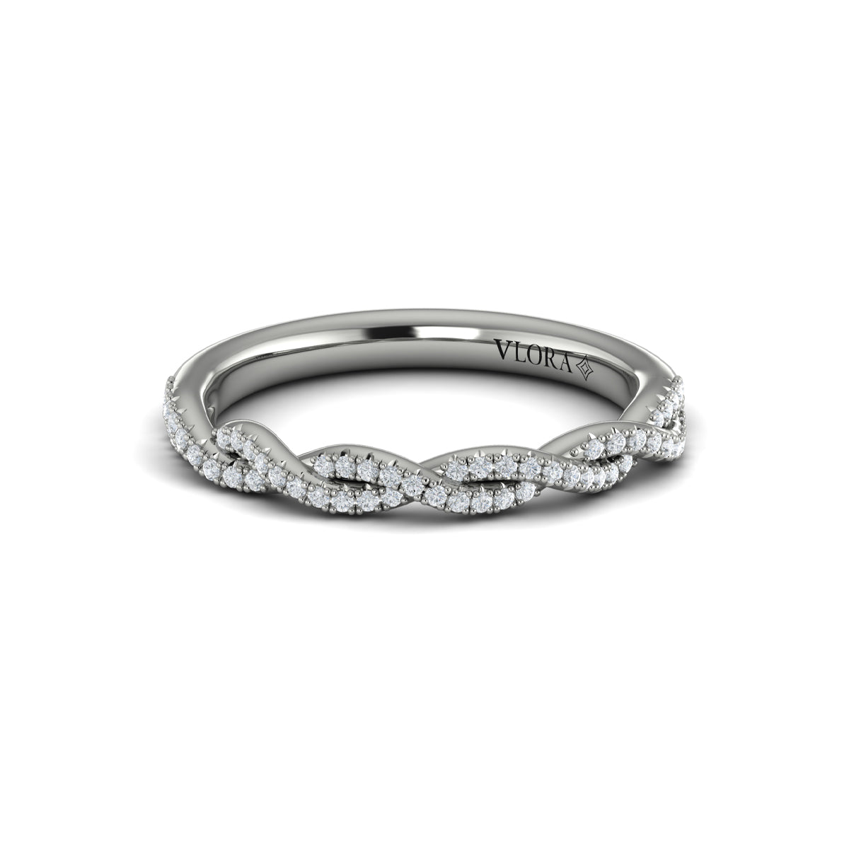 14K White Gold Diamond Womens Matching Wedding Band