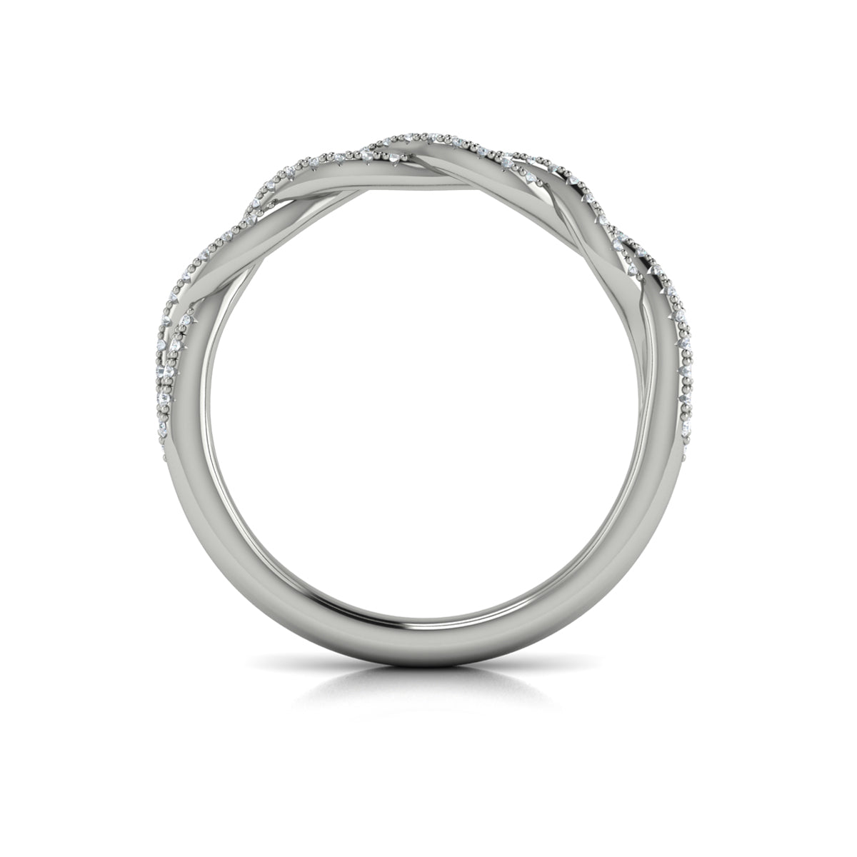 14K White Gold Diamond Womens Matching Wedding Band