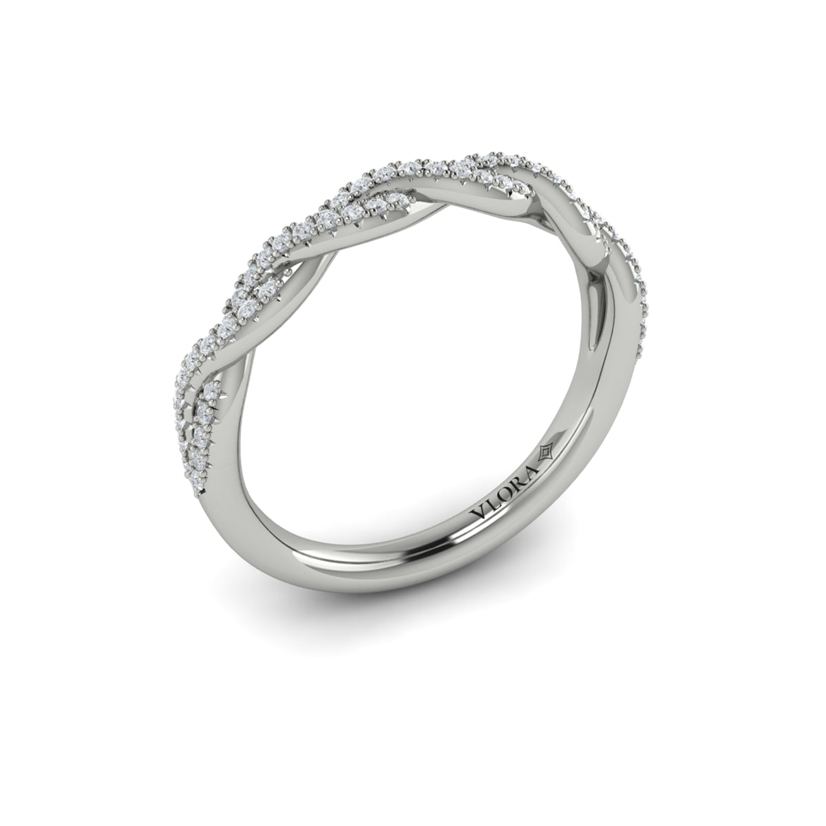 14K White Gold Diamond Womens Matching Wedding Band