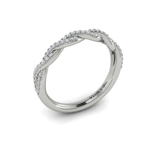 14K White Gold Diamond Womens Matching Wedding Band