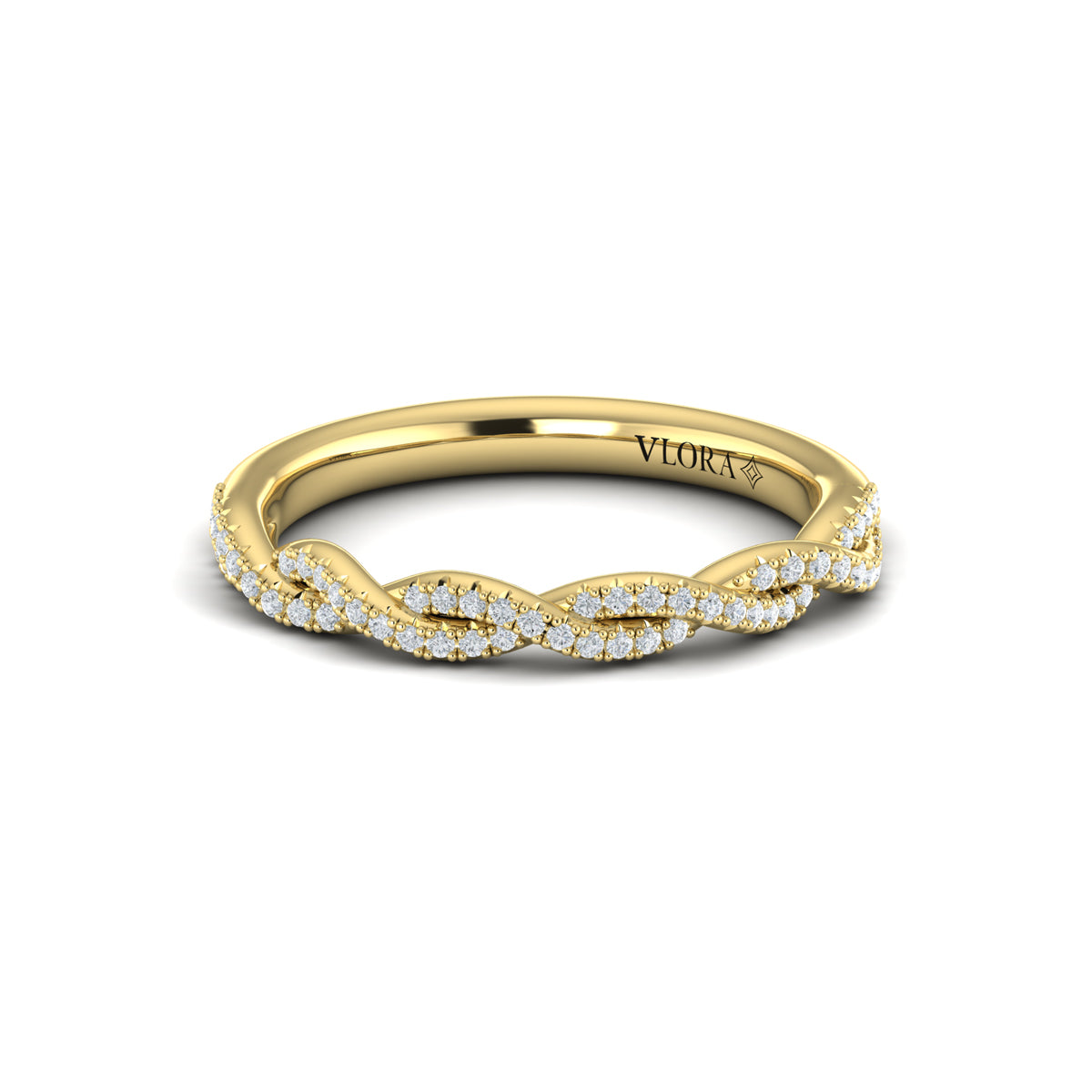 14kt Yellow Gold Diamond Matching Womens Wedding Band