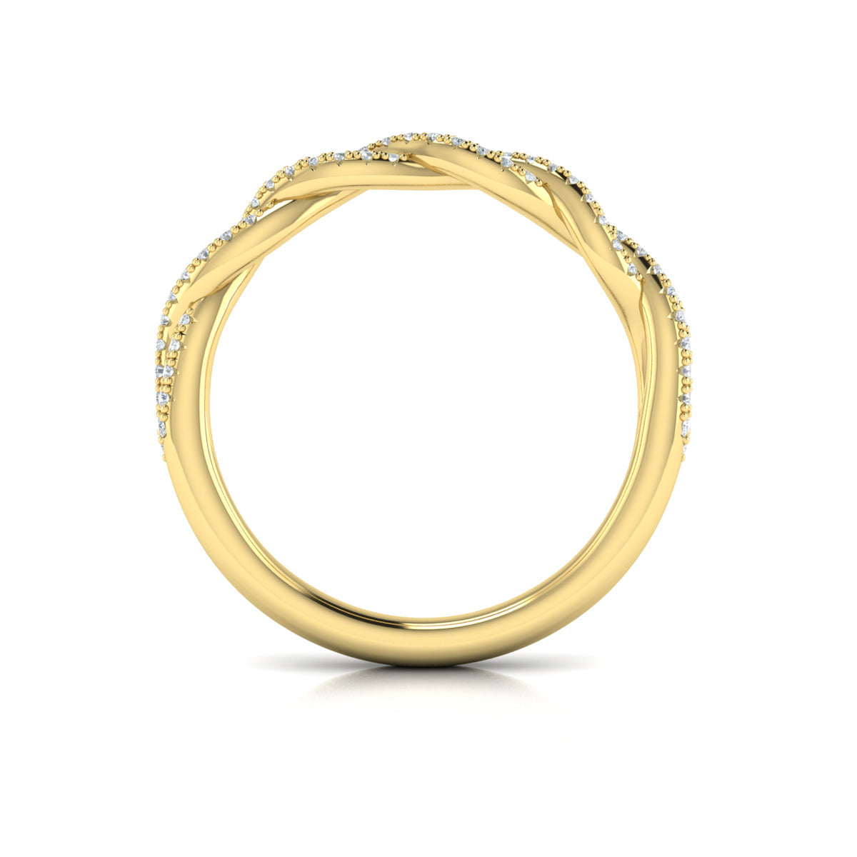 14kt Yellow Gold Diamond Matching Womens Wedding Band