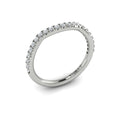 14K White Gold Pave Diamond Womens Matching Wedding Band