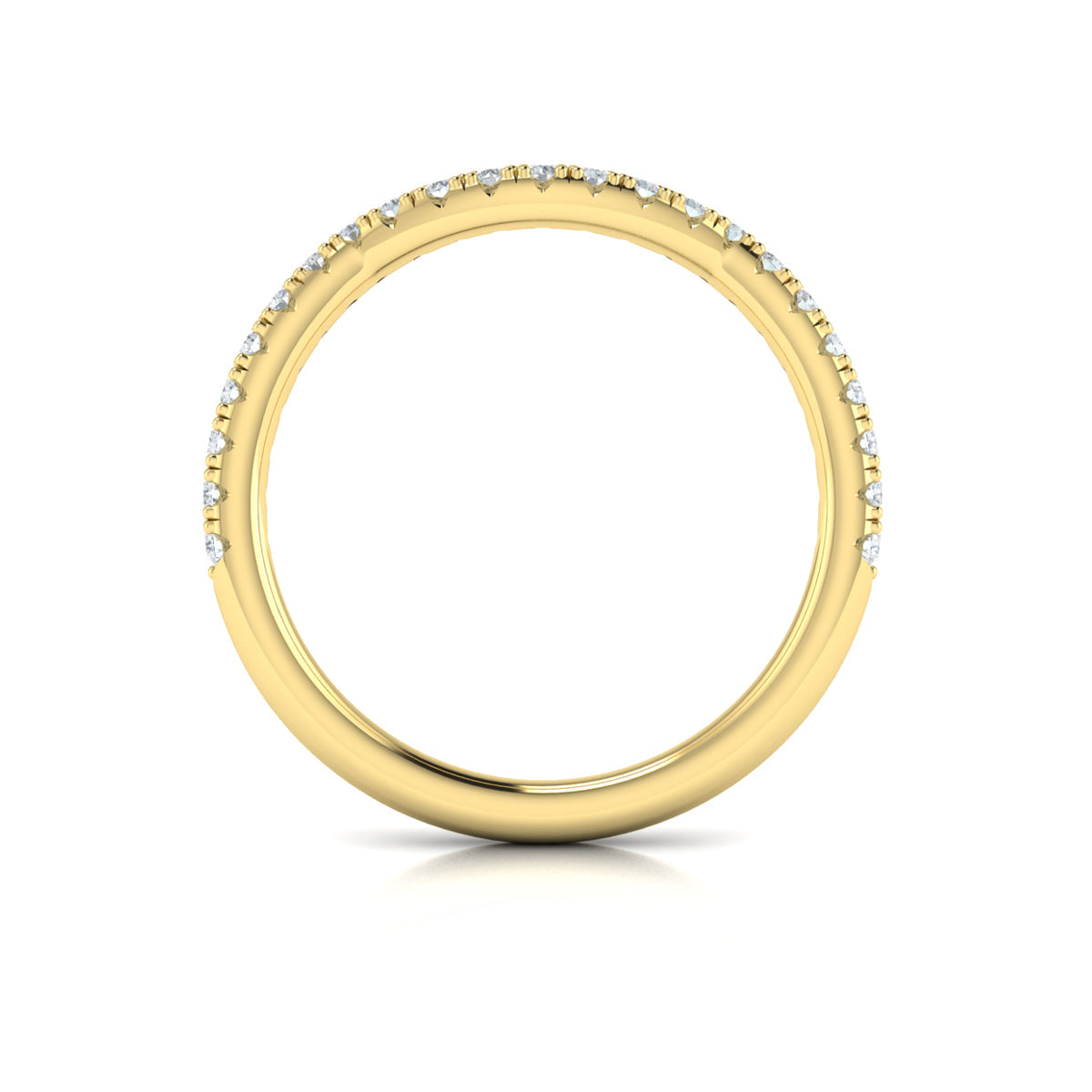 14kt Yellow Gold Pave Diamond Womens Wedding Band