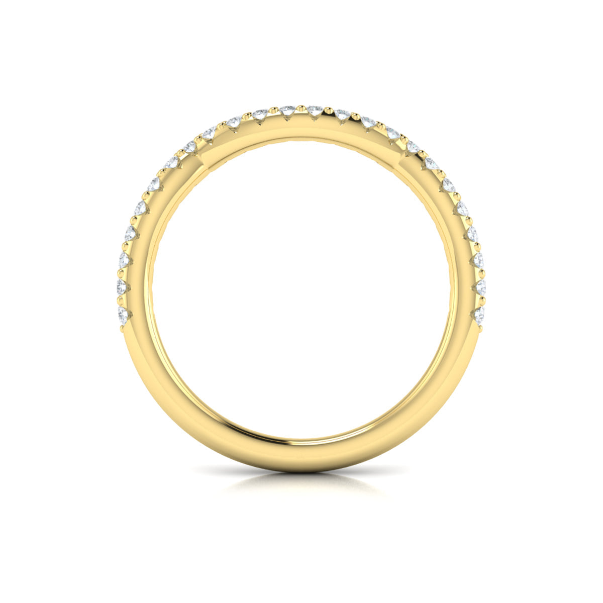 14kt Yellow Gold Pave Diamond Womens Wedding Band