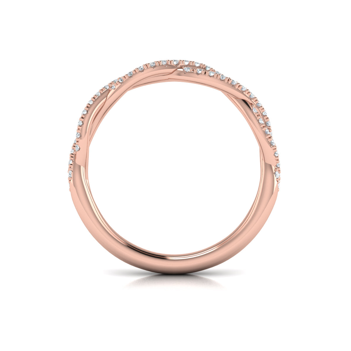14kt Rose Gold Diamond Womens Matching Wedding Band