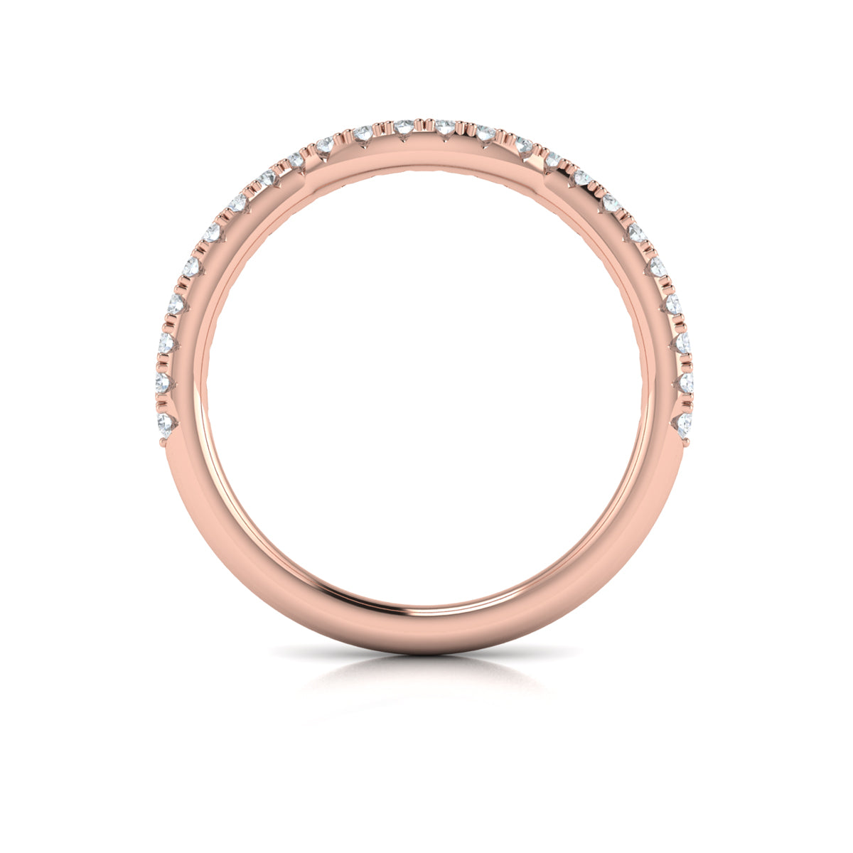 14kt Rose Gold Diamond Womens Matching Wedding Band