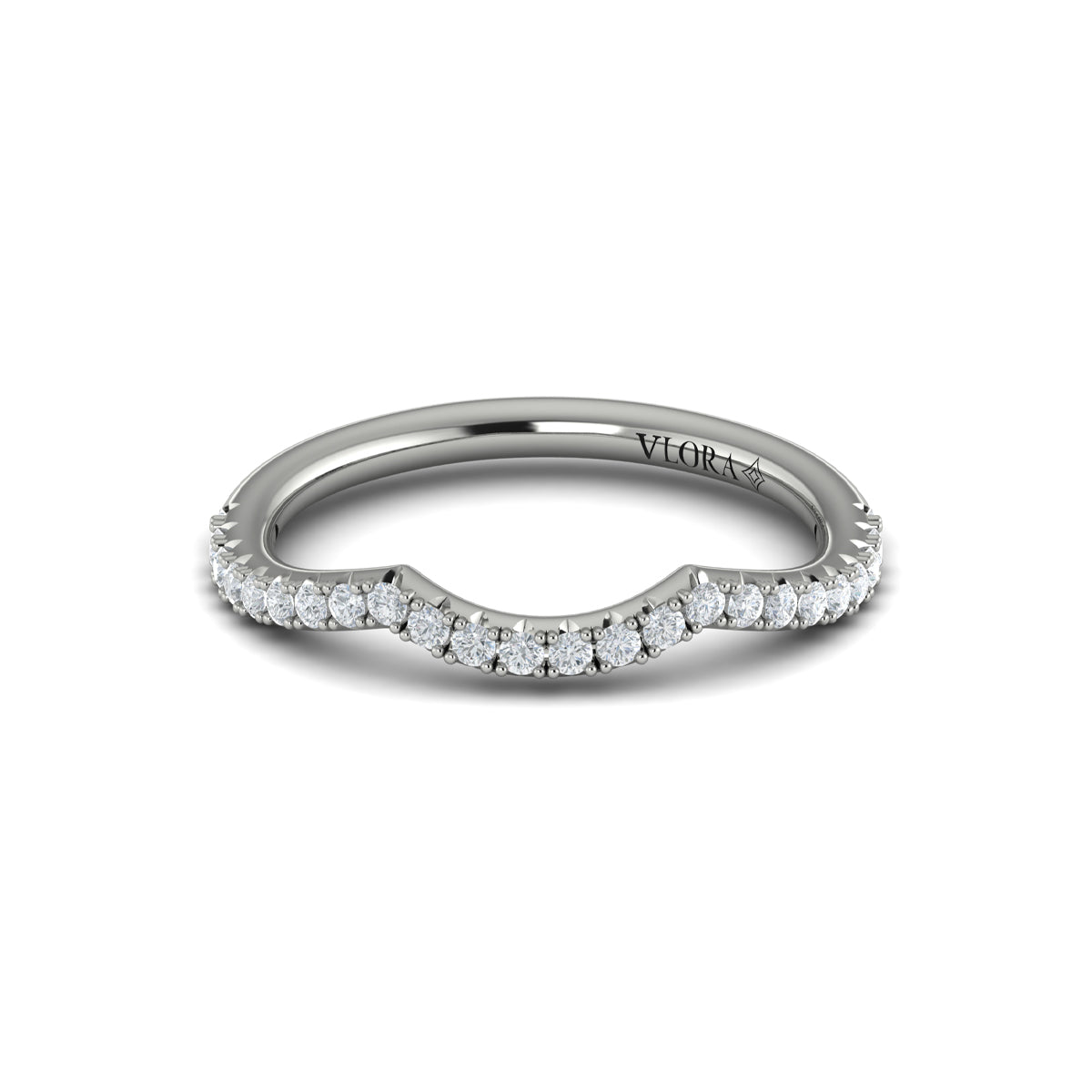 14K White Gold Diamond Womens Matching Wedding Band