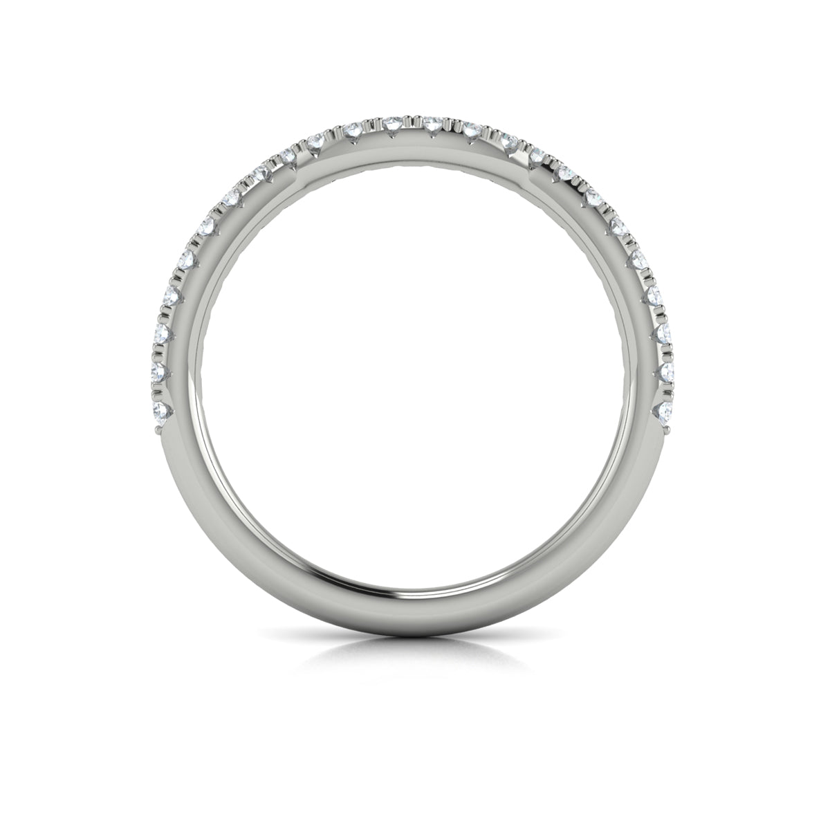 14K White Gold Diamond Womens Matching Wedding Band
