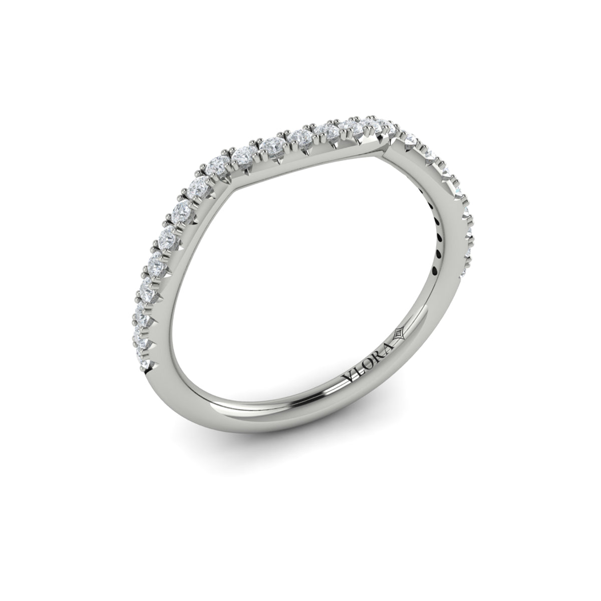 14K White Gold Diamond Womens Matching Wedding Band